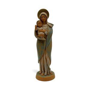 FONTANINI Simonetti Virgin Mary and Child Jesus 80s Figurine Italy Vintage 7"